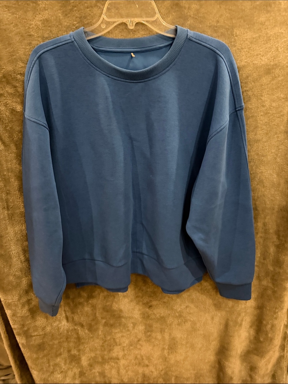 Women's Soft Scuba Brushed Fleece Sweatshirt Blue